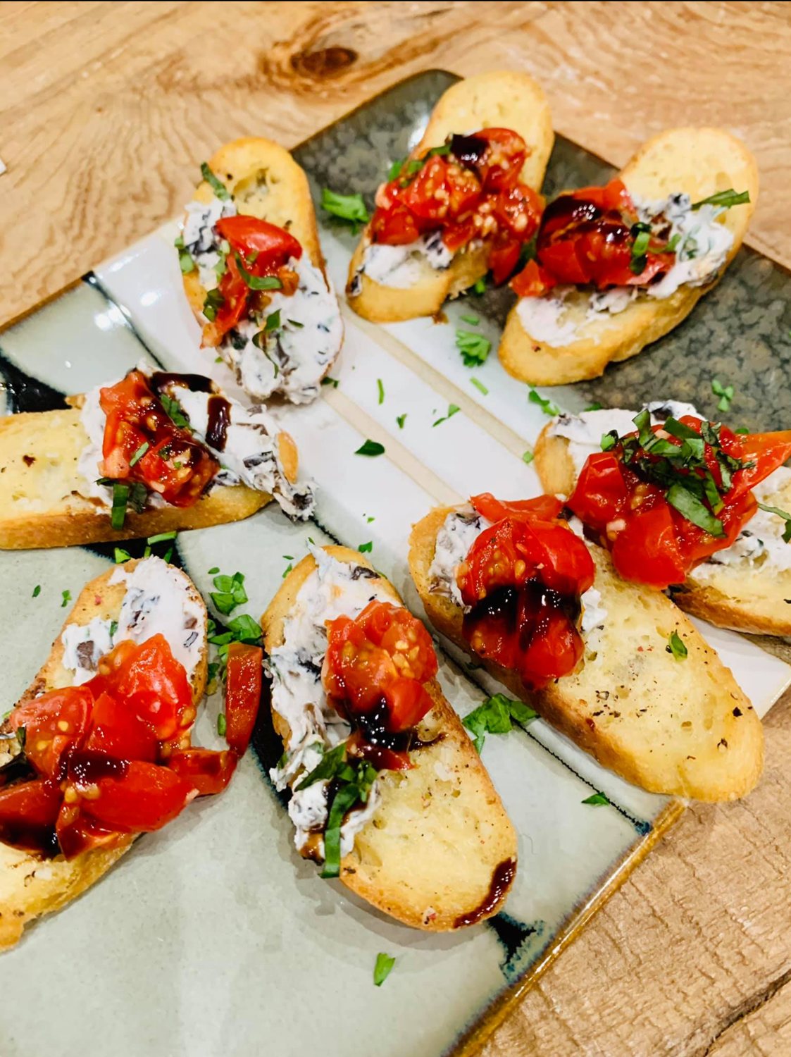 Whipped feta bruschetta